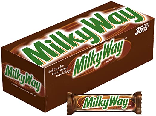MILKY WAY Milk Chocolate Singles Size Candy Bars 1.84-Ounce 36-Count Box