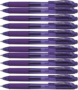 Pentel EnerGel-X Retractable Liquid Gel Pen, (0.7mm) Metal Tip, Medium Line, Violet Ink