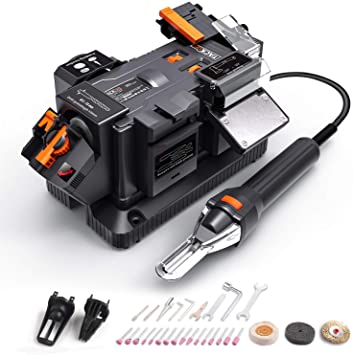 TACKLIFE Multifunctional Bench Grinder 200W (1.67A) with 6 Variable Speeds for Sharpening Drill Bits, Knives, Scissors, Chisels, Axes, Flexible Shaft DIY and Polishing Function MBG01A