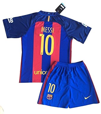 Messi #10 2016-2017 FC Barcelona NEW Home Jersey & Shorts for Kids/Youth