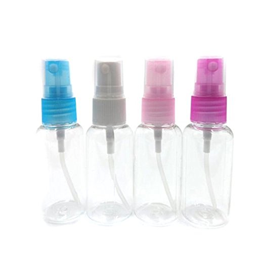 30ml Portable Refillable Plastic Fine Mist Perfume Make up Clear Empty Spray Sprayer Bottle Cosmetic Atomizers PET Spray Bottles Pump (4Pcs)