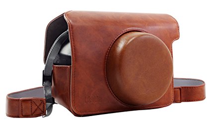 Katia Wide 300 Instant Camera PU Leather Case with Shoulder Strap for Fujifilm Instax Wide 300 Instant Flim Camera (Brown)