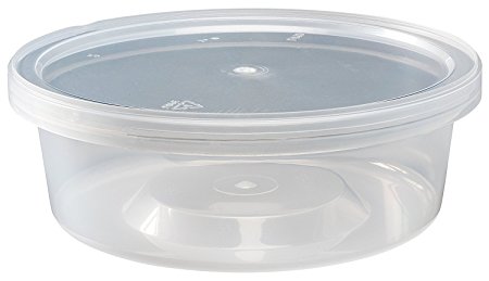 Deli Containers with Lids, 8 oz. Plastic Microwaveable Clear Food Storage Container Premium Quality, Pack of 40 made by DCS Deals