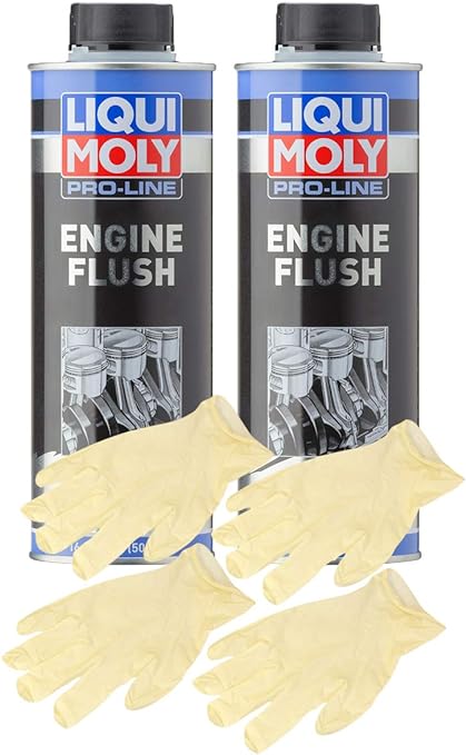 Liqui-Moly Pro-Line Engine Flush (500 ML) Bundle with Latex Gloves (6 Items)