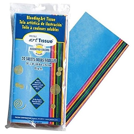 Pacon Spectra Art Tissue, 20 x 30, 20 Assorted Colors, 20 Sheets/Pack