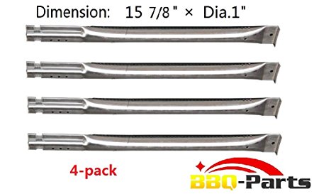 Hongso SBE591 (4-pack) Replacement Straight Stainless Steel Pipe Burner for Charbroil, Charmglow, Sears Kenmore, Centro and Other Grills (15 7/8