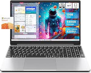 jumper Laptop, 12GB RAM 640GB ROM, 5305U Processor, 15.6 Inch Computer with Office 365 1-Year Subscription, HD Screen, 38Wh Battery, 2 Stereo Speakers, USB3.0 * 2, Bluetooth 4.2.