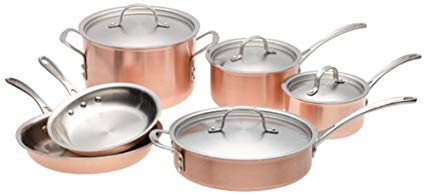 Calphalon T10 Tri-Ply Copper 10 Piece Set, Brown