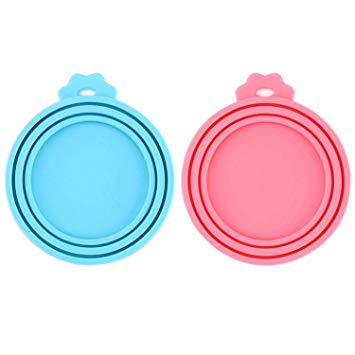 IVIA Pet Food Can Lids, Universal BPA Free Silicone Can Lids Covers for Dog and Cat Food, One Can Cap Fit Most Standard Size Canned Dog Cat Food