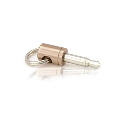 Dongle Dangler Keychain Accessory - Compatible with iPhone or Pixel 2 Audio Adapter Cables - Holds Your Cable on Your Keychain (Gold 1-Pack)