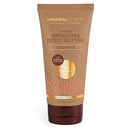 Mineral Fusion Instant Bronzing Body Butter Light Medium Coconut, 5 Ounce (Packaging May Vary)