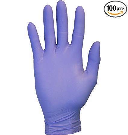 Nitrile Exam Gloves - Medical Grade, Powder Free, Latex Rubber Free, Disposable, Non Sterile, Food Safe, Textured, Indigo Color, Convenient Dispenser Pack of 100, Size Extra Large