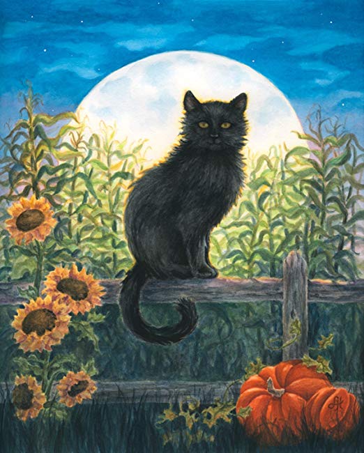 GDF Studio Harvest Moon Cat Fall Garden Flag Double-Sided,100% All-Weather Polyester, Yard Flag to Bright Up Your House 12.5” x 18”