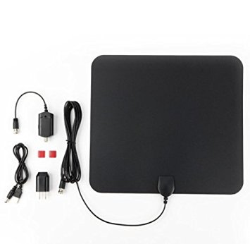 Happycamping 50 Mile Amplified Indoor HDTV Antenna with Premium Materials for Technology Performance Digital Antenna - Black