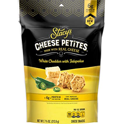 Stacy's Cheese Petites, White Cheddar Jalapeno, 7.5oz Bag (Pack of 2)