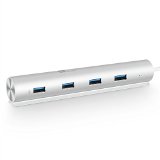 1byone Superspeed Aluminum USB 30 7-Port Hub 5Gbps Transfer Rate with a Built-in 15 feet USB 30 Cable for iMac MacBook Air MacBook Pro Mac Mini PC and Laptop