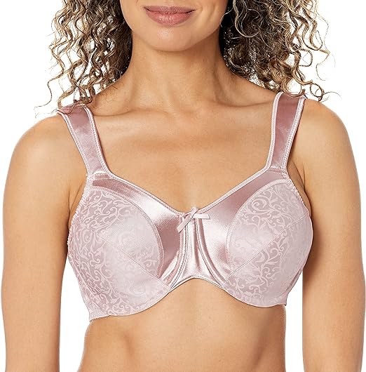 Bali Womens Satin Tracings Minimizer Bra, Maximum Support Underwire Bra, Df3562