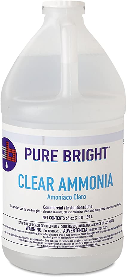 Pure Bright 19703575033 Clear Ammonia, 64oz Bottle, 8/Carton