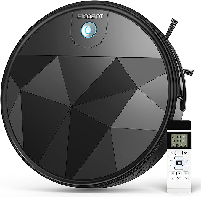 EICOBOT Robot Vacuum Cleaner, Tangle-Free Suction, Quite,Slim, Automatic Self-Charging,550ml Large dustbin, Daily Cleaning Plan, Good for Pet Hair, Hard Floor and Low Pile Carpet,R20(dimgray)