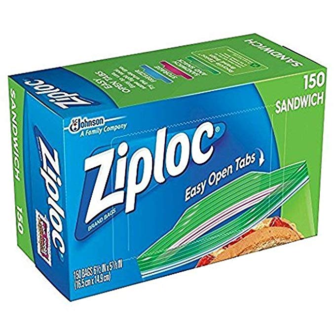 Ziploc Sandwich Bags (150 bags x 2 = 300 bags), Clear