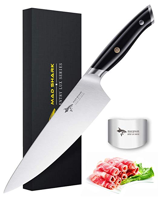 Chef Knife - MAD SHARK Pro Kitchen Knife 8 Inch Chef's Knife, 7Cr17MoV German High Carbon Stainless Steel Knife with Ergonomic Handle, Ultra Sharp, Best Choice for Home Kitchen and Restaurant