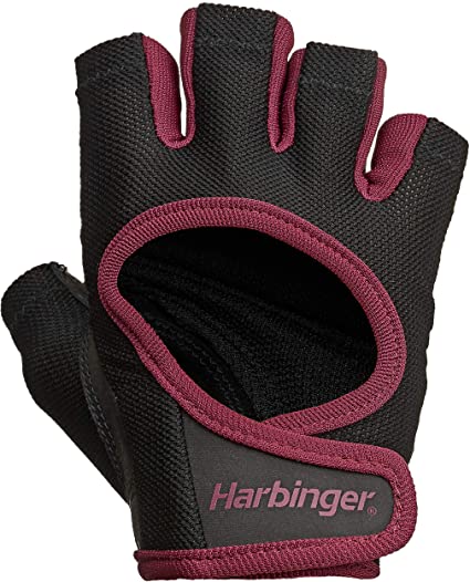 Harbinger Women's Power Weightlifting Gloves with StretchBack Mesh and Leather Palm (1 Pair)