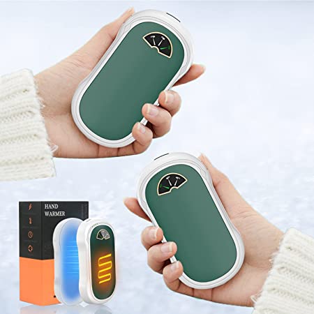Hand Warmers Rechargeable, 2 in1 Magnetic Rechargeable USB Hand Warmers, 5000mAh * 2 Packs Long Lasting Hand Heater for Winter Outdoor Camping, Hunting, Warm Gift for Kids, Men, Women