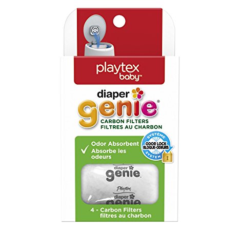 Playtex Diaper Genie Carbon Filters Refill Tray, White, Pack of 4