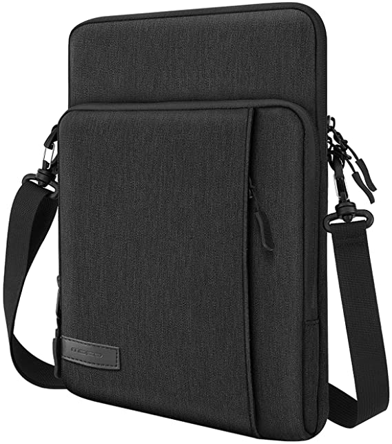 MoKo 12.9 Inch Tablet Sleeve Bag Carrying Case with Pockets Fits iPad Pro 12.9 2021/2020/2018/Pro 12.9 2017/2015,Surface Laptop Go 12.4",Galaxy Tab S8  12.4", Black & Gray