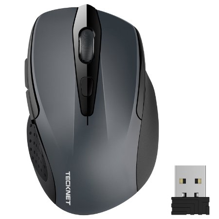 TeckNet Pro 2.4G Wireless Mouse, Nano Receiver, 6 Buttons,24 Month Battery Life,2400 DPI 3 Adjustment Levels