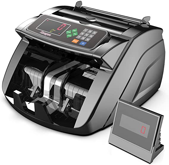 Money Counter Machine with UV/MG/IR/MT, Kaegue Bill Currency Counter Machine, Cash Counting Machine with 6 Modes, 1,000 Notes Per Minute, 100-240V, 2 Years Warranty (Standard)