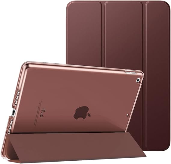 MoKo Case for iPad 10.2 iPad 9th Generation 2021/ iPad 8th Generation 2020/ iPad 7th Generation 2019, Slim Stand Hard Back Shell Smart Cover Case for iPad 10.2 inch, Auto Wake/Sleep, Brown