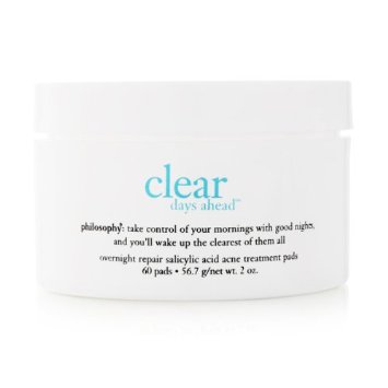 Philosophy Clear Days Ahead Overnight Repair Salicylic Acid Acne Treatment Pads, 60 Count