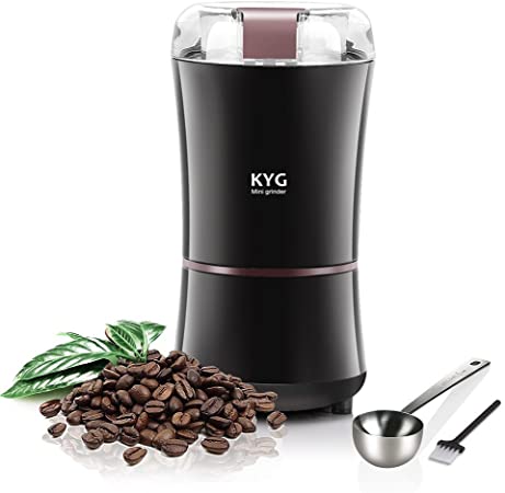 KYG Coffee Grinder, Electric Grinder for Flax, Nut, Pepper, Seeds, Spice Grinder Electric 300W with Stainless Steel Blades