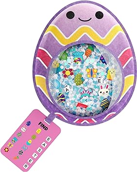 BIZYBOO Easter Egg Busy Bag Scavenger Hunt - Hidden Object Search Sensory Matching Game for Kids 2 and Up (Purple)