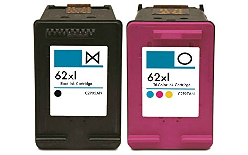 HouseOfToners Remanufactured Ink Cartridge Replacements for HP 62XL (1 Black, 1 Color, 2-Pack)