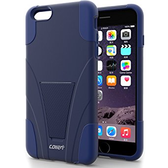 iPhone 6/6S Case with Kickstand, Bonus Screen Protector, Collen [Air Buffer Tech] Ultimate Protection Hard Slim Case for for iPhone 6 6S (Blue)