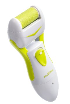 FiveJoy Electric Callus Remover Green - Rechargeable Lightweight w Replacement Pumice Stone Roller Scrub - Safe Hygienic Materials - Mildly Abrasive Pumice Grinding Spinner - Exfoliates Bunions Corn Calluses Dry Heels Hard Dead Skin - For Foot Spa Pedicure