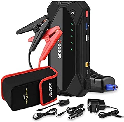 Car Jump Starter Power Pack(Up to 8.0L Gas,6.0L Diesel) 18000mAh Battery Booster and Auto Jump Starter for 12V Vehicle, Portable Battery Jump Starter with Dual USB Quick Charge 3.0 Ports, LED Light