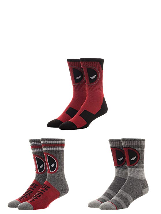 Bioworld Marvel Deadpool Athletic Socks (Pack of 3)