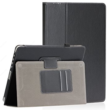 SAVEICON Black PU Folio Leather Case Cover with Built-in Stand for Apple iPad 1 1st Generation
