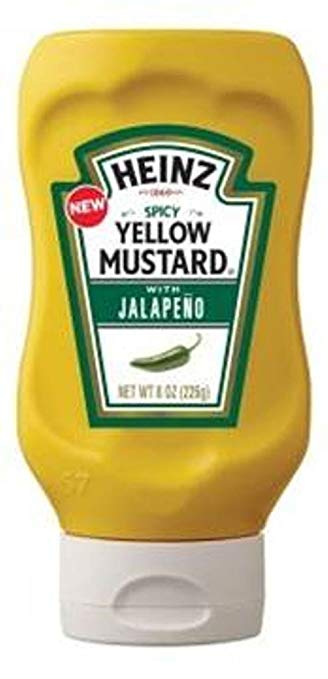 Heinz Spicy Yellow Mustard with Jalapeno, 8 oz Bottle