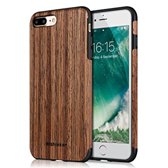 iPhone 8 Plus Case / iPhone 7 Plus Case Mthinkor Soft Wood Slim Perfect Fit Case for iPhone 7 Plus and iPhone 8 Plus (Red Sandalwood)