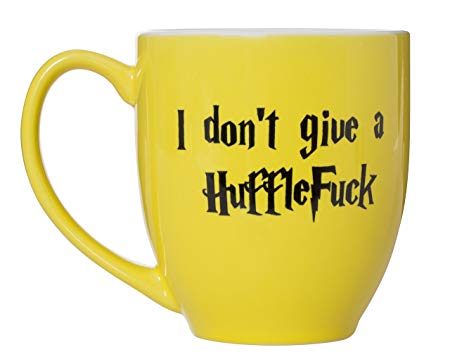 I Don't Give A HuffleFuck - 15oz Bistro Deluxe Double-Sided Coffee Tea Mug (HuffleFuck)