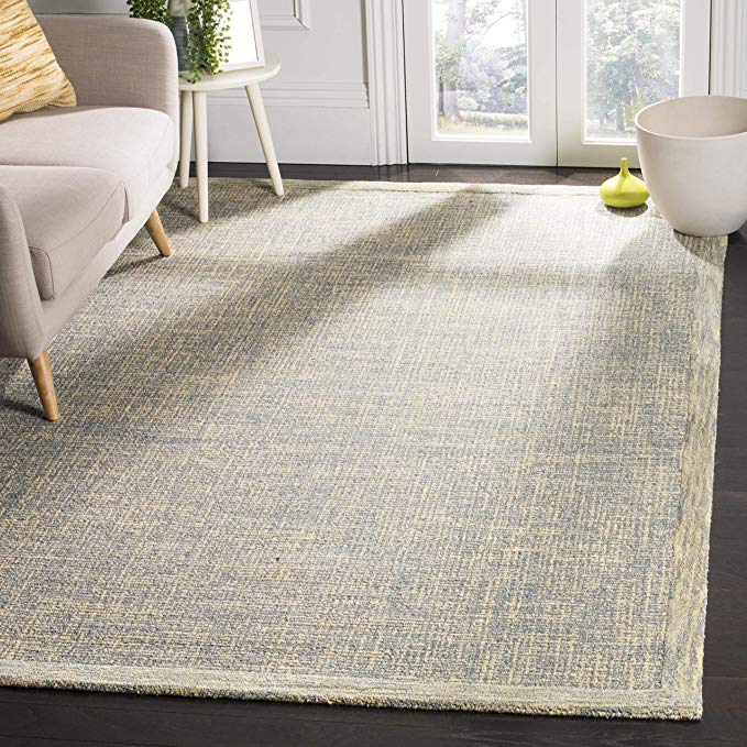 Safavieh Abstract Collection ABT220B Contemporary Handmade Gold and Grey Premium Wool Area Rug (6' x 9')