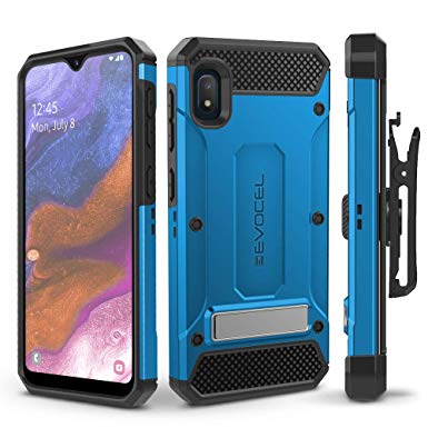 Evocel Galaxy A10E Case Explorer Series Pro with Glass Screen Protector and Belt Clip Holster for The Samsung Galaxy A10E, Blue