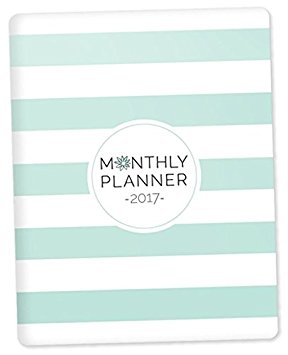 Bloom Daily Planners 2017 Calendar Year Monthly Planner - Goal Organizer - Fashion Agenda - Monthly Planner - January 2017 Through December 2017 - Mint Stripes