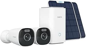 REOLINK 4K Security Cameras Wireless Outdoor System, Encrypted 1 Year Local Storage, Color Night Vision, 2.4/5GHz Wi-Fi, AI Detection, No Monthly Fee, Home Hub with 2X Eco Ultra Solar Panel