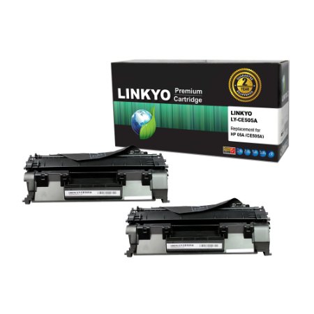 LINKYO 2-Pack Compatible Toner Cartridges Replacement for HP 05A CE505A Black