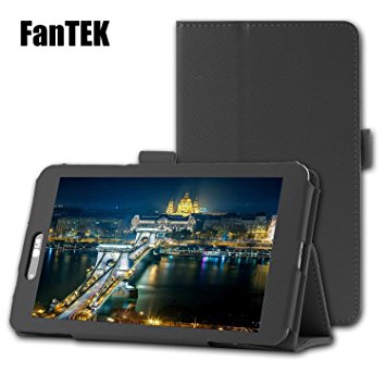 FanTEK LG G Pad 7.0 Case - PU Leather Multi-Angle Stand Magnetic Closure with Auto Sleep / Wake Smart Cover Fit LG G Pad V400 / V410 (LTE) / VK410 / UK410 / LK430 (G Pad F7.0) 7-Inch Tablet (Black)